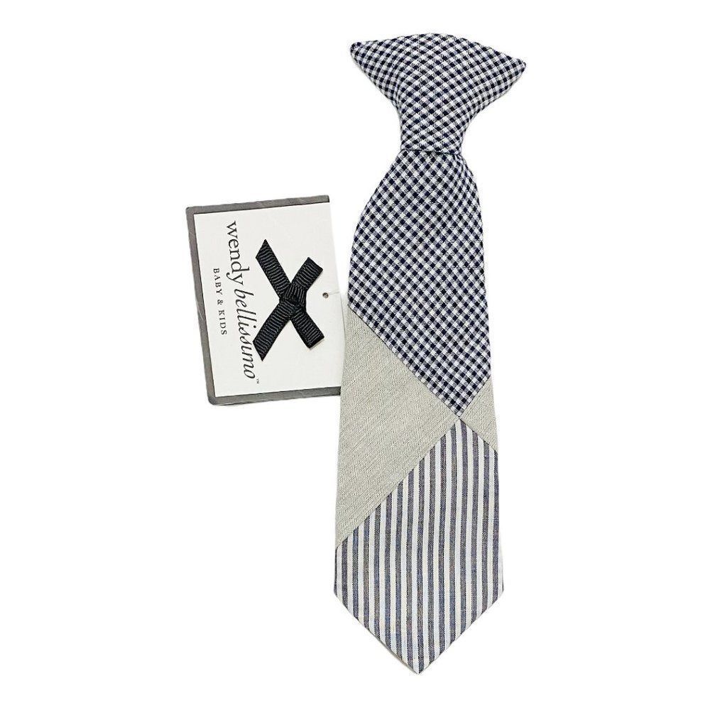 NEW Wendy Bellissimo Mixed Fabric Clip On Tie